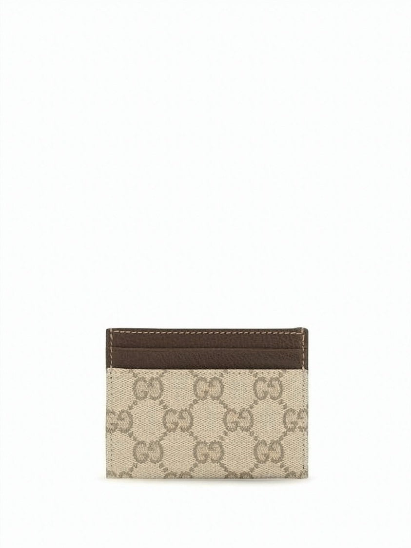 Gucci Monogram Canvas Cardholder With Leather Accents