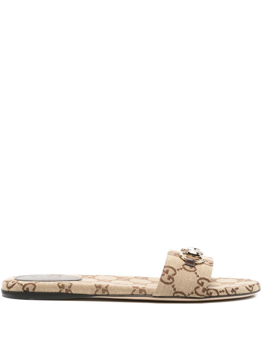 Gucci Beige Canvas Slide Sandal