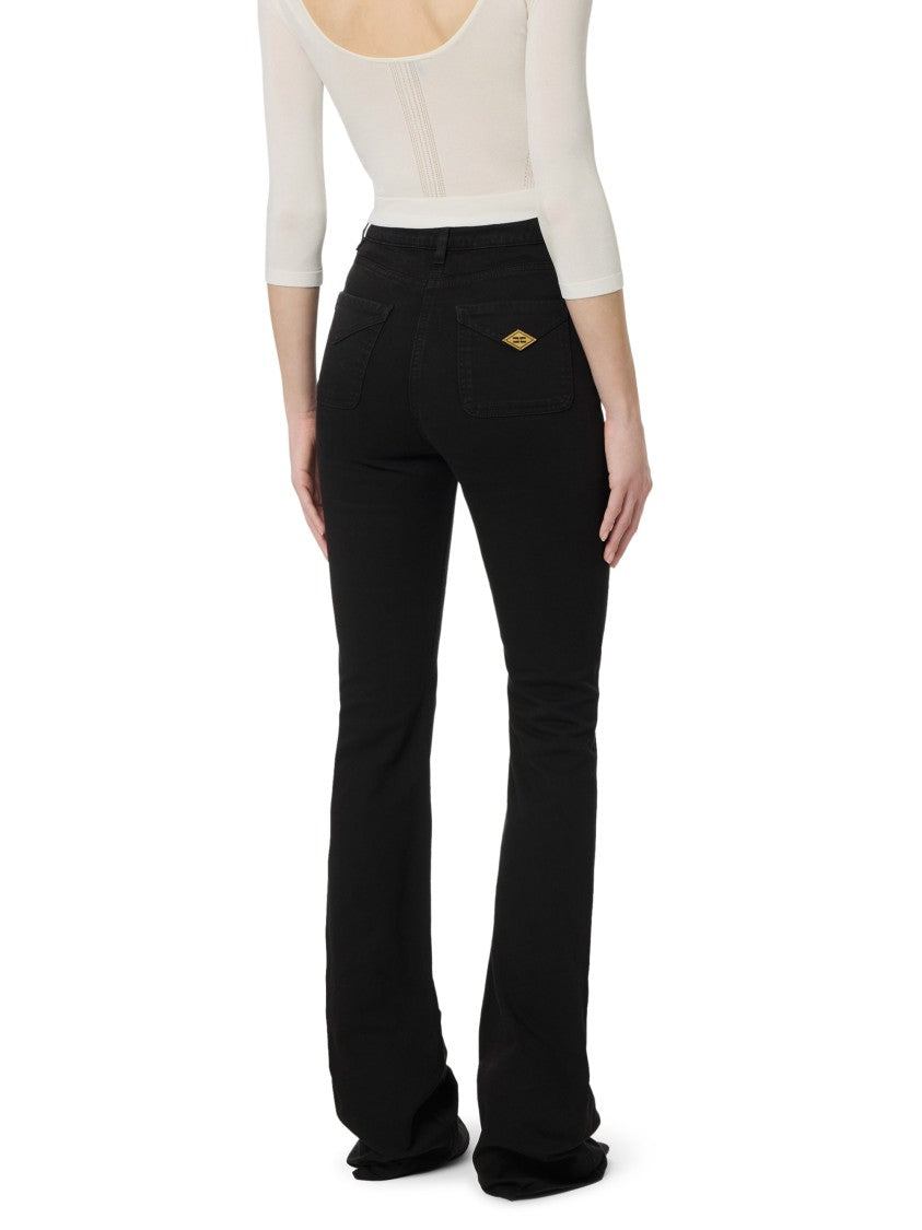 Elisabetta Franchi High-Waisted Flared Jeans With Fitted Silhouette
