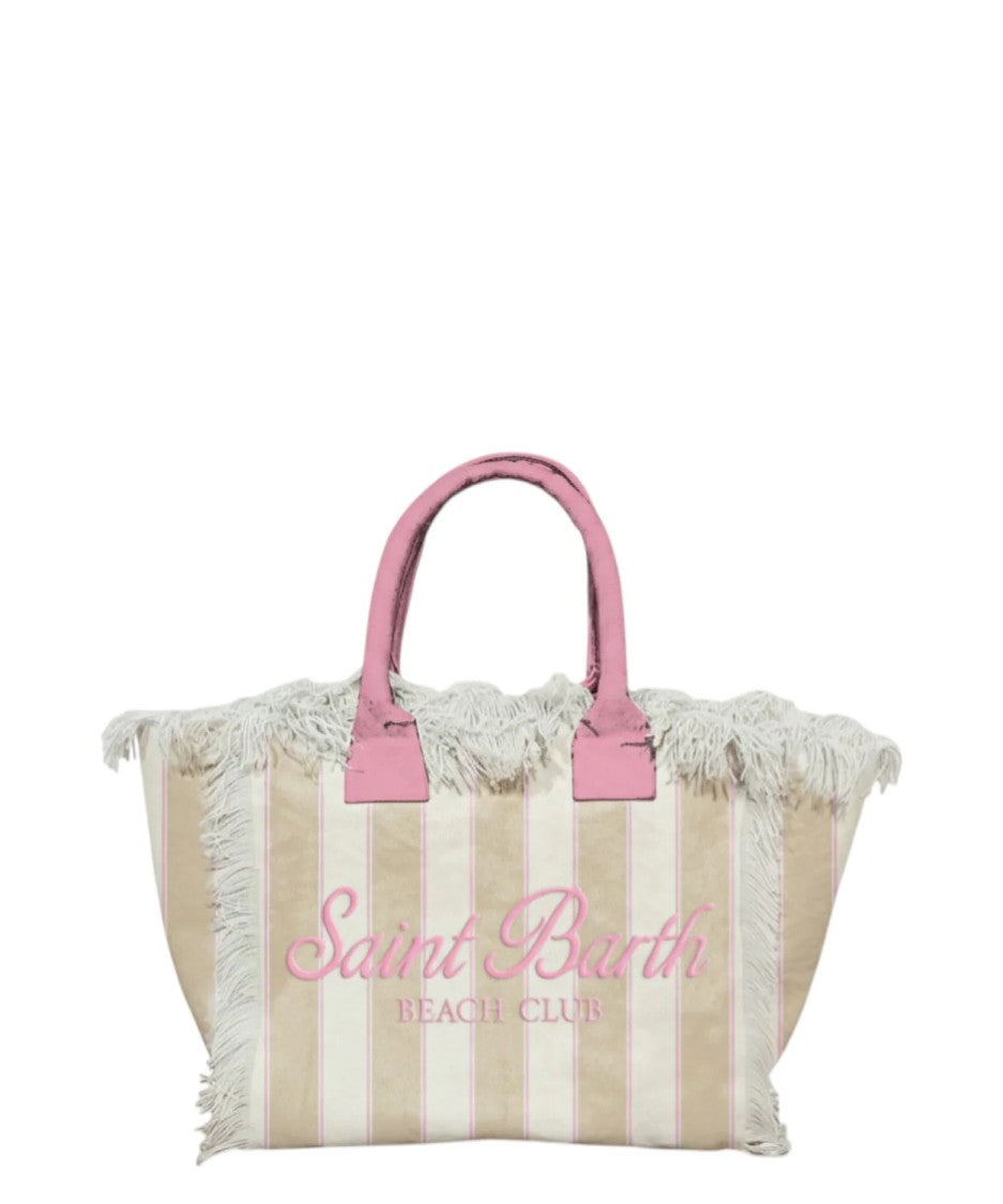 Mc2 Saint Barth Spacious Tote Bag With Vertical Stripes