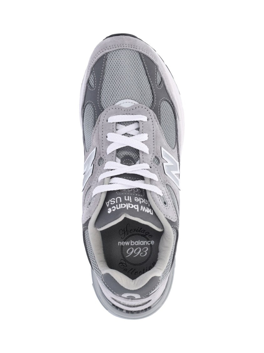 New Balance Grey 993 Suede Mesh Sneakers