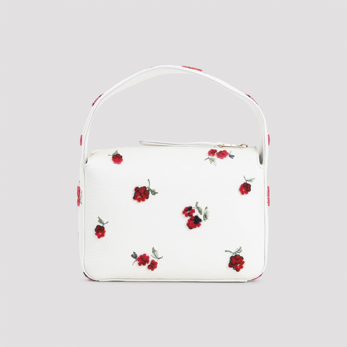 Khaite Structured Handbag With Floral Embroidery And Gold-Tone Closure