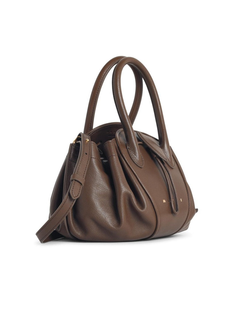 Marni Small 'Tulipea' Brown Leather Bag