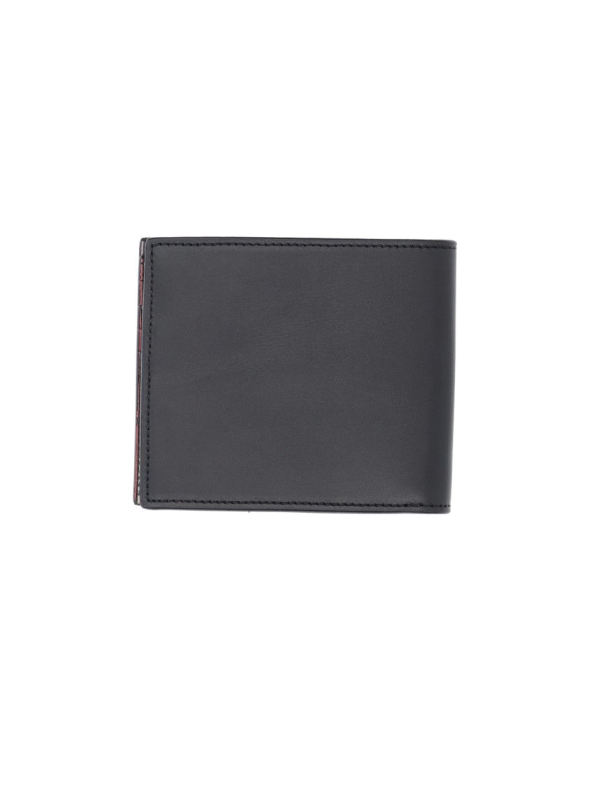 Paul Smith Black Signature Stripe Leather Bi-Fold Wallet