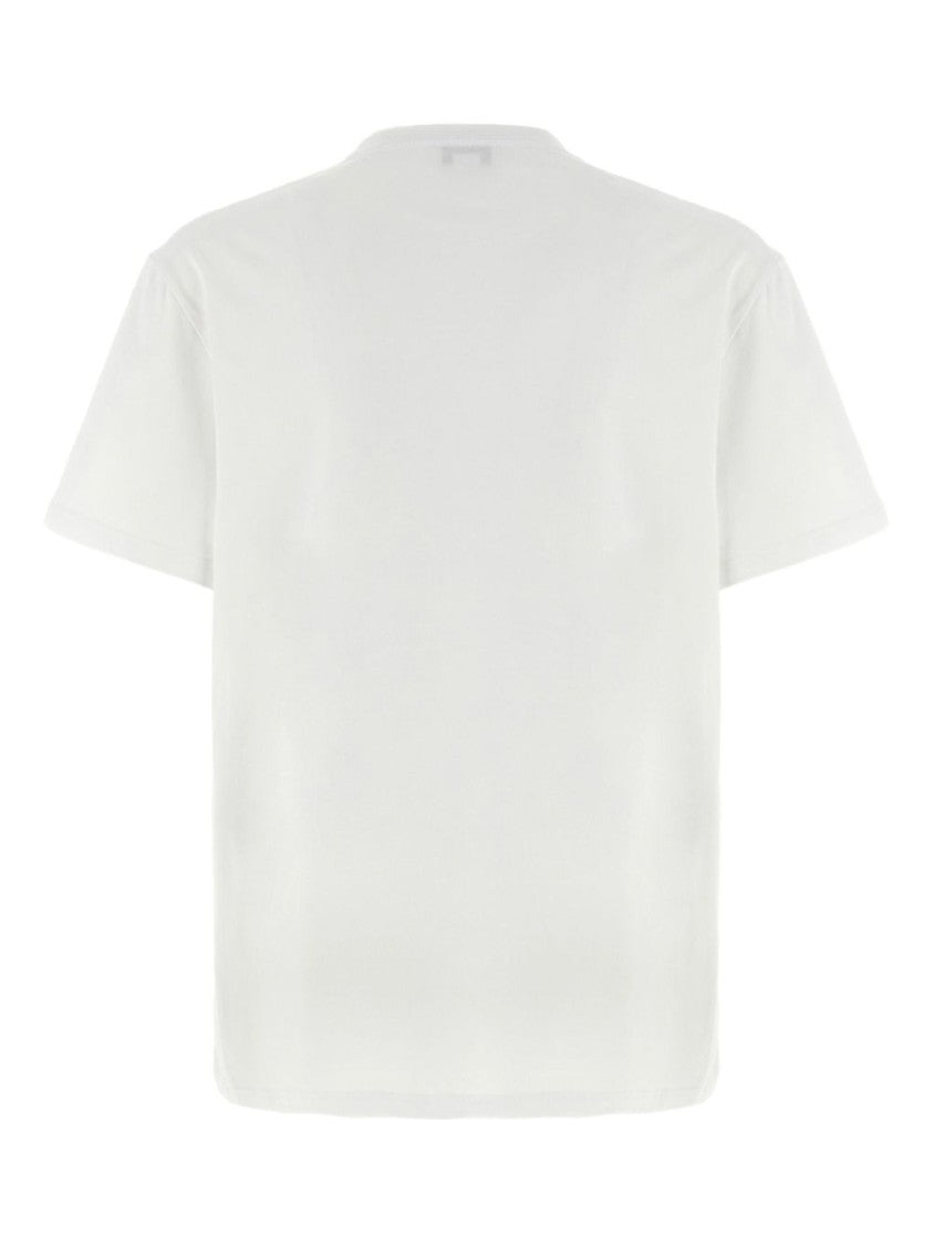 Alexander Mcqueen Crew Neck White T-Shirt With Logo Print