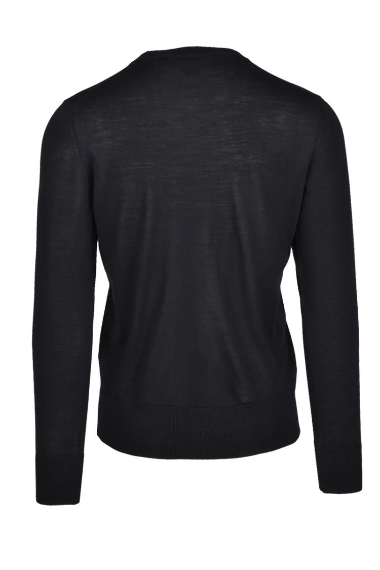 Hindustrie Black Merino Wool Sweater