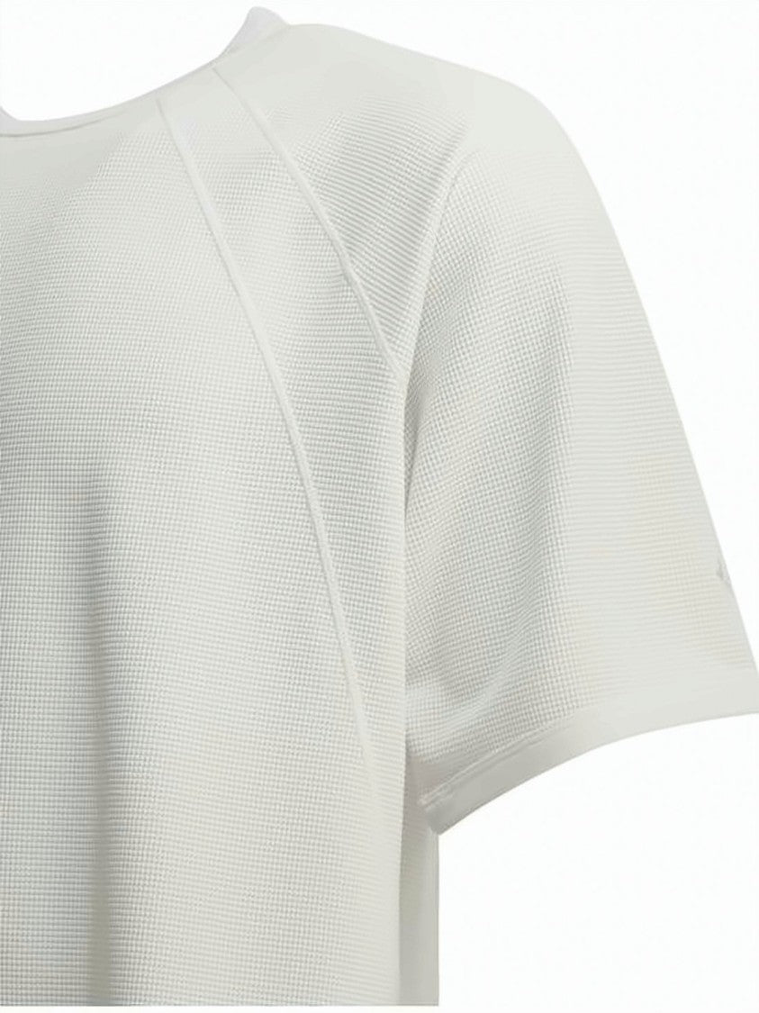 Goldwin White Short-Sleeved Boxy Waffle Pattern T-Shirt