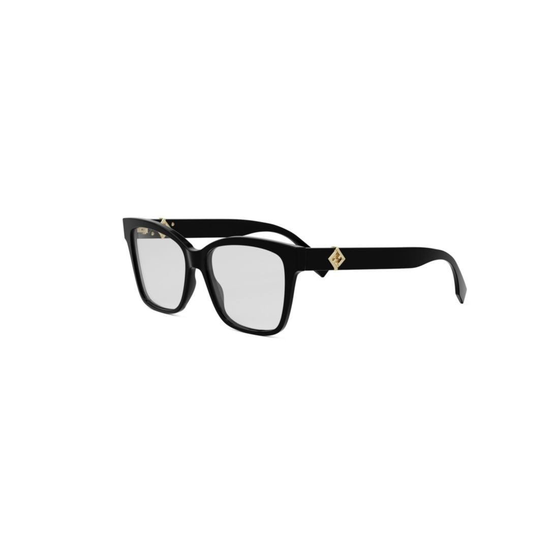 Fendi Fe50117i Rectangular Eyeglasses With Gold-Tone Accents