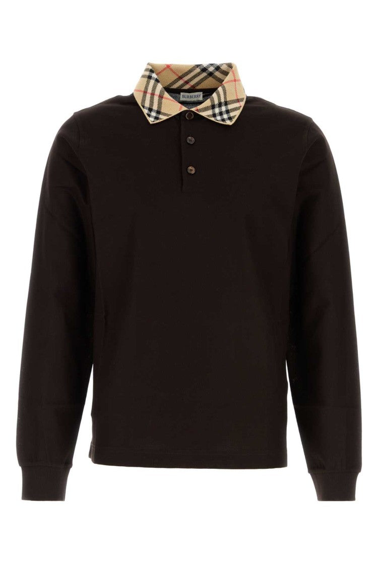 Burberry Dark Brown Piquet Polo Shirt