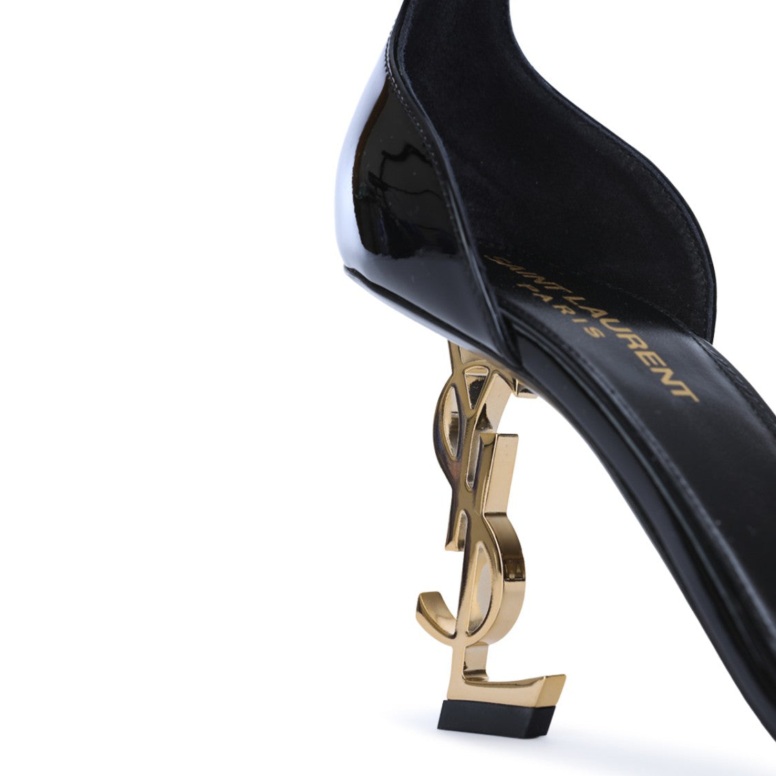 Saint Laurent Black Opyum Patent Leather Sandals