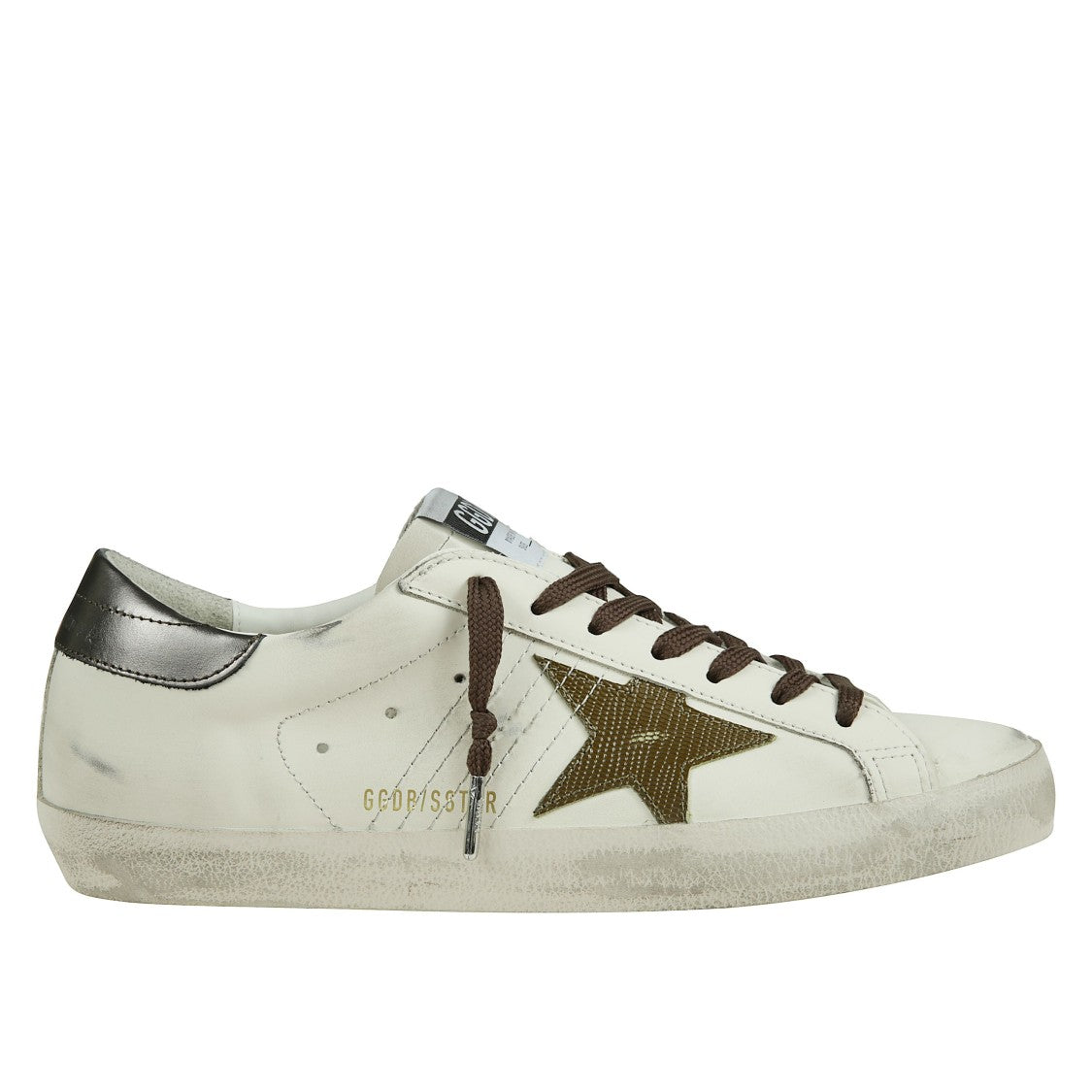 Golden Goose Used Effect Leather Sneakers With Croc Star
