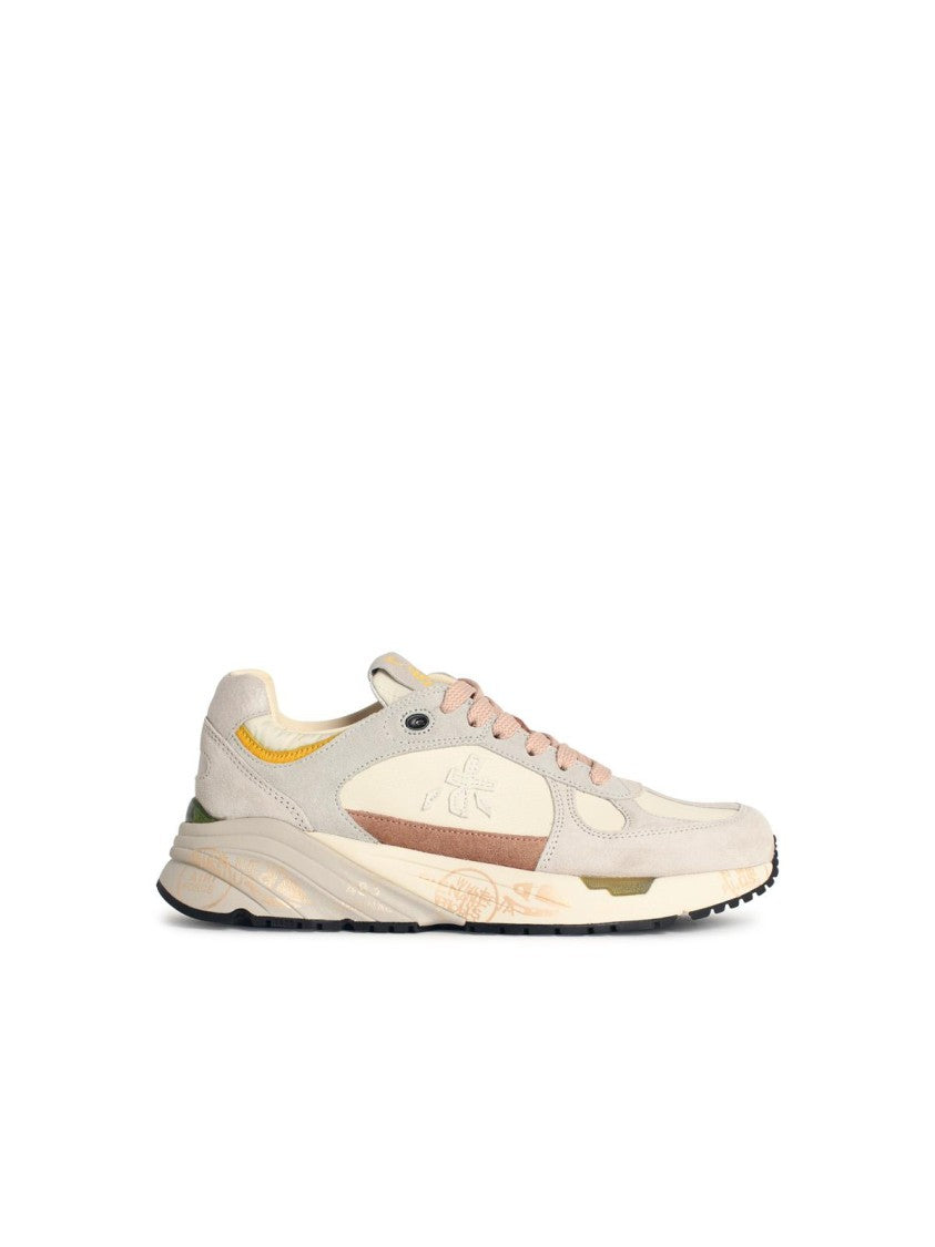 Premiata 'Mased 7824' White Leather Blend Sneakers