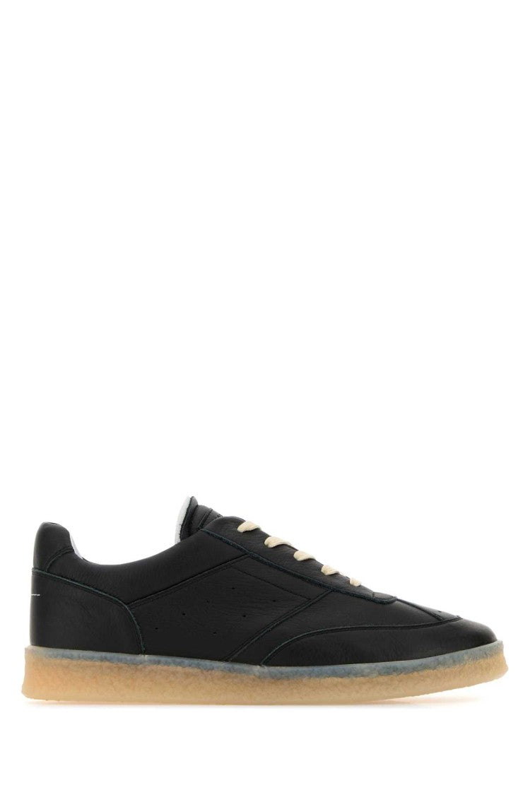 Mm6 By Maison Margiela Black Leather Sneakers