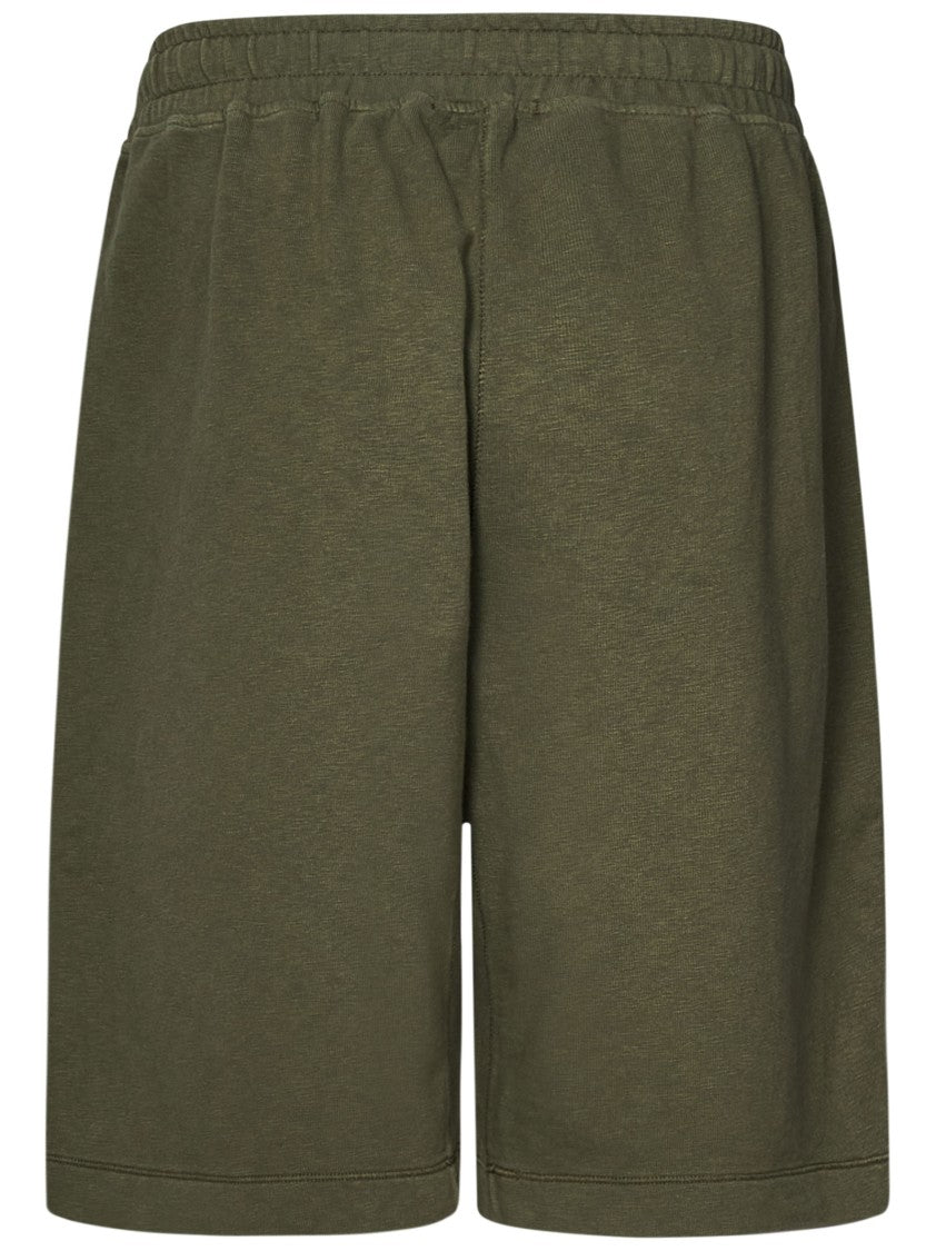 C.P. Company Thyme Green Cotton Shorts With Lens Detail