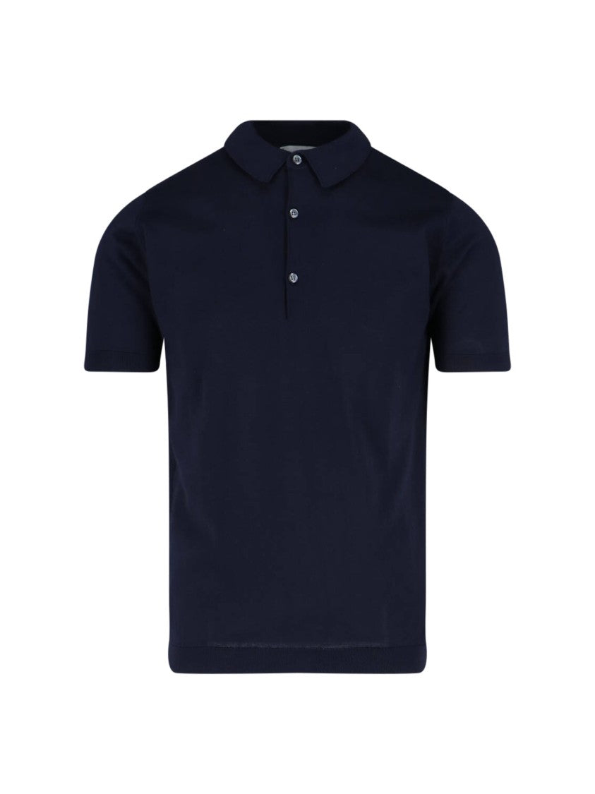 John Smedley Dark Blue Adrian Classic Cotton Polo