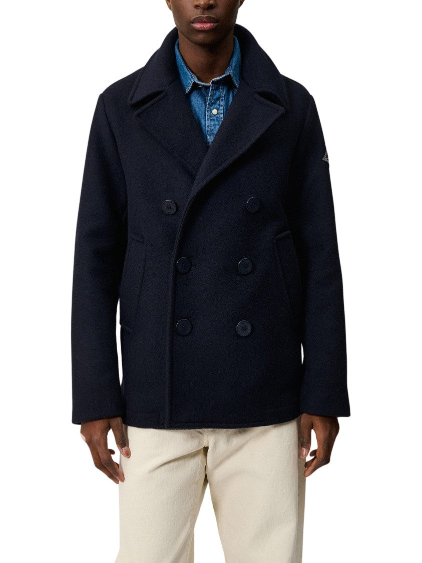 Roy Roger's Double-Breasted Melton Wool Peacoat