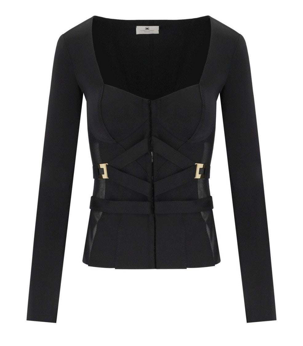 Elisabetta Franchi Black Bustier Jacket