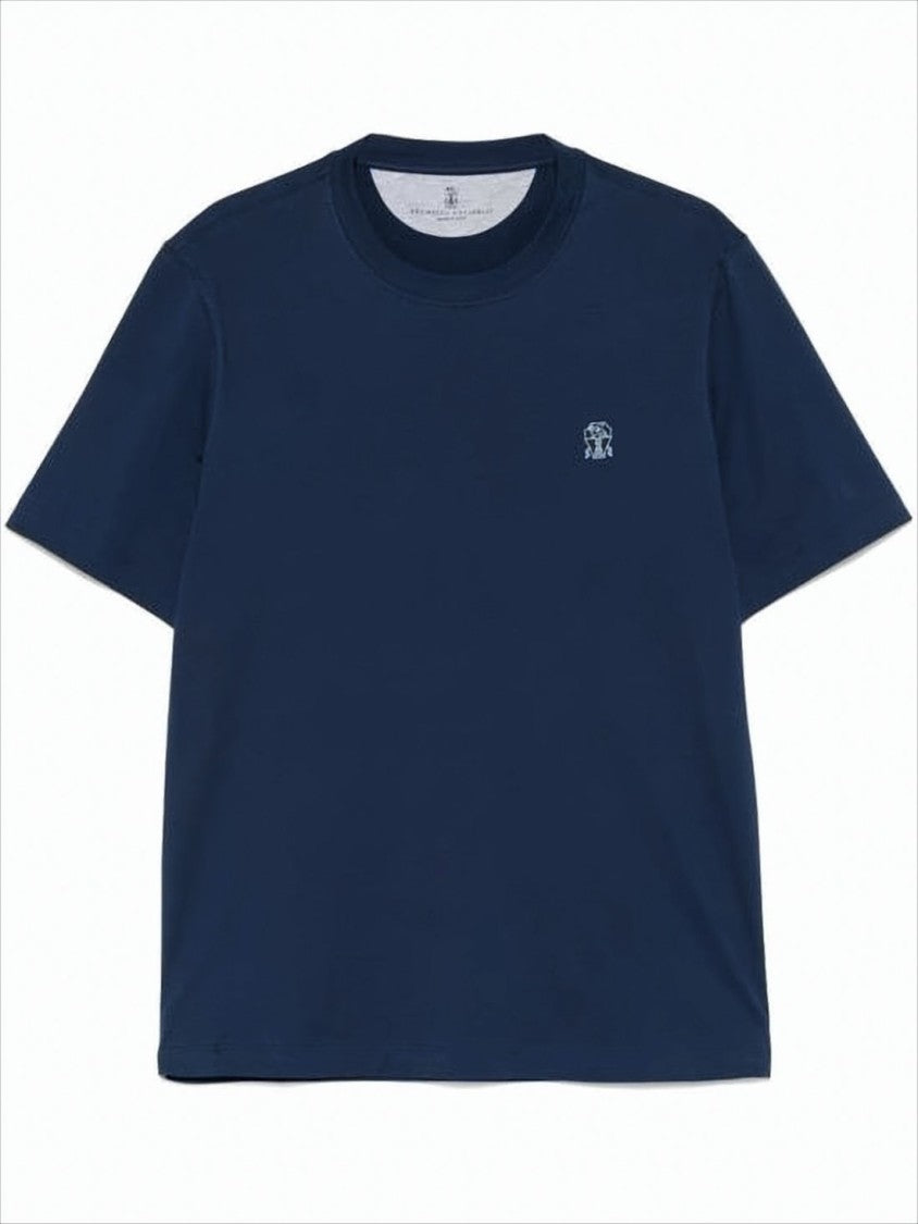 Brunello Cucinelli Short-Sleeve Crew Neck T-Shirt With Subtle Logo