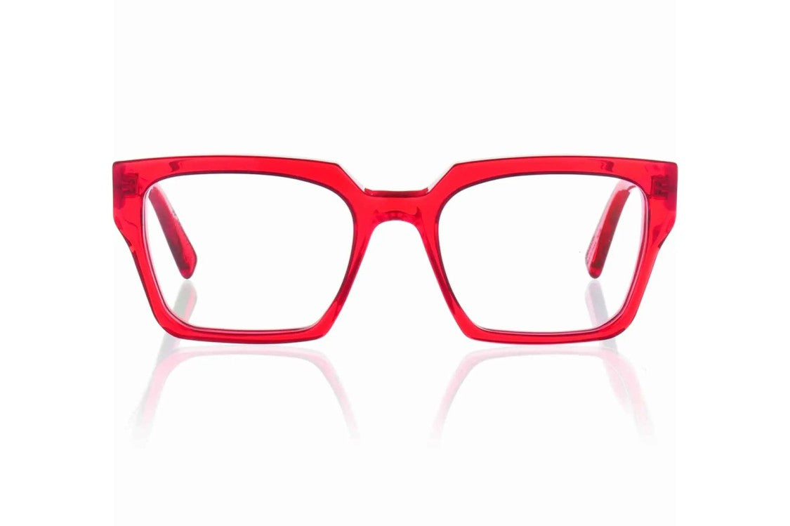 Kirk&Kirk Victor Bold Squared Sunglasses In Translucent Red Finish