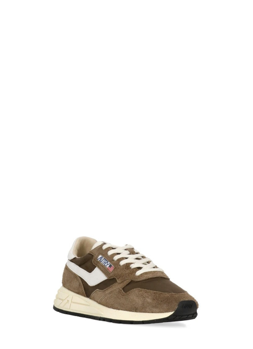 Autry Brown Suede Contrast Heel Sneakers