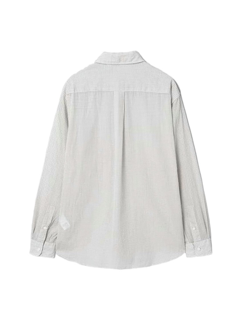 Kaptain Sunshine Long-Sleeve Subtle Checkered Shirt With Classic Collar