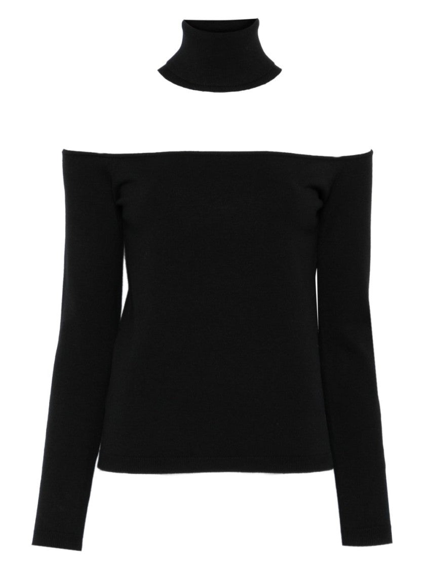 Semi Couture Tailored Black Sweater With Detachable Turtleneck