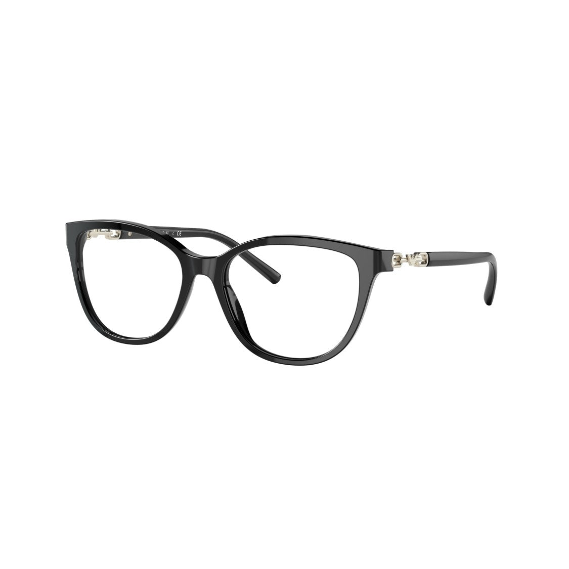 Emporio Armani 0Ea3190 Glossy Black Cat-Eye Sunglasses With Chain-Link Accents