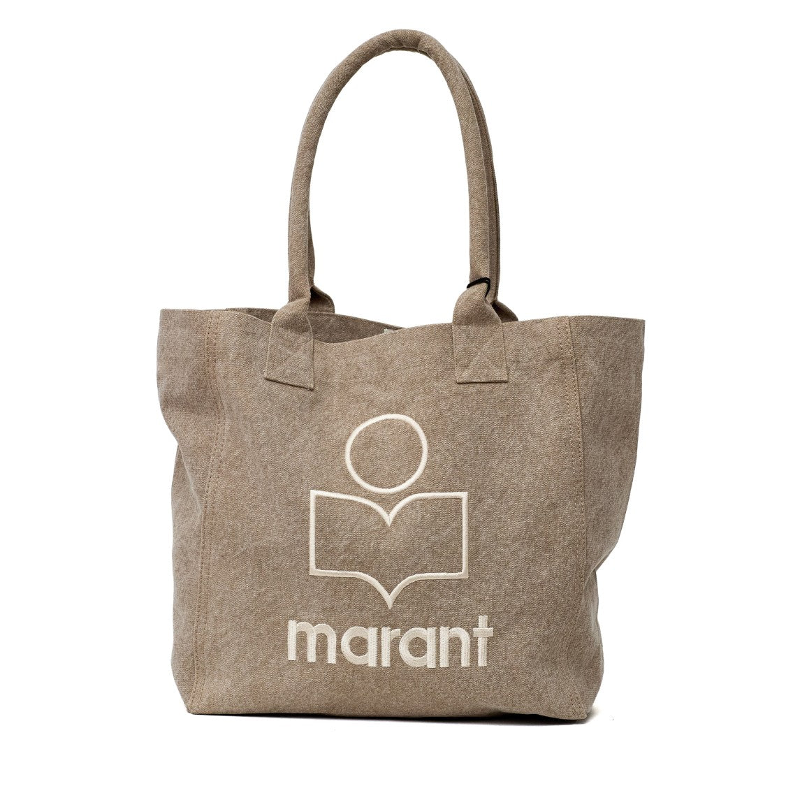 Isabel Marant Small Yenky Washed Cotton Canvas Logo Tote Bag