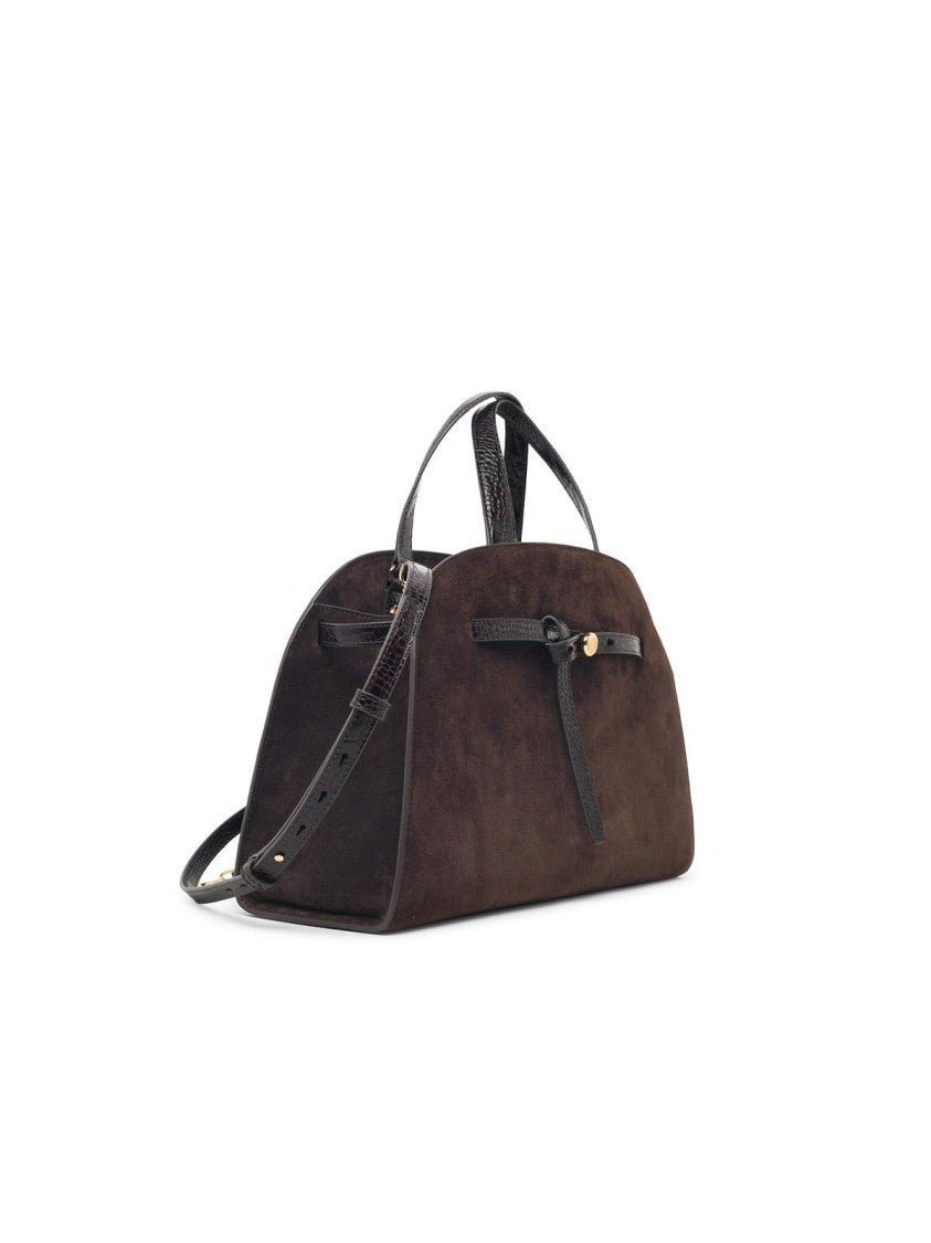 Tory Burch Romy Suede Top Case Bag - Brown