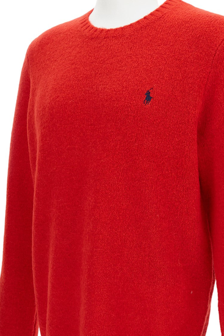 Polo Ralph Lauren Regular Fit Bright Red Wool Blend Knit Pullover
