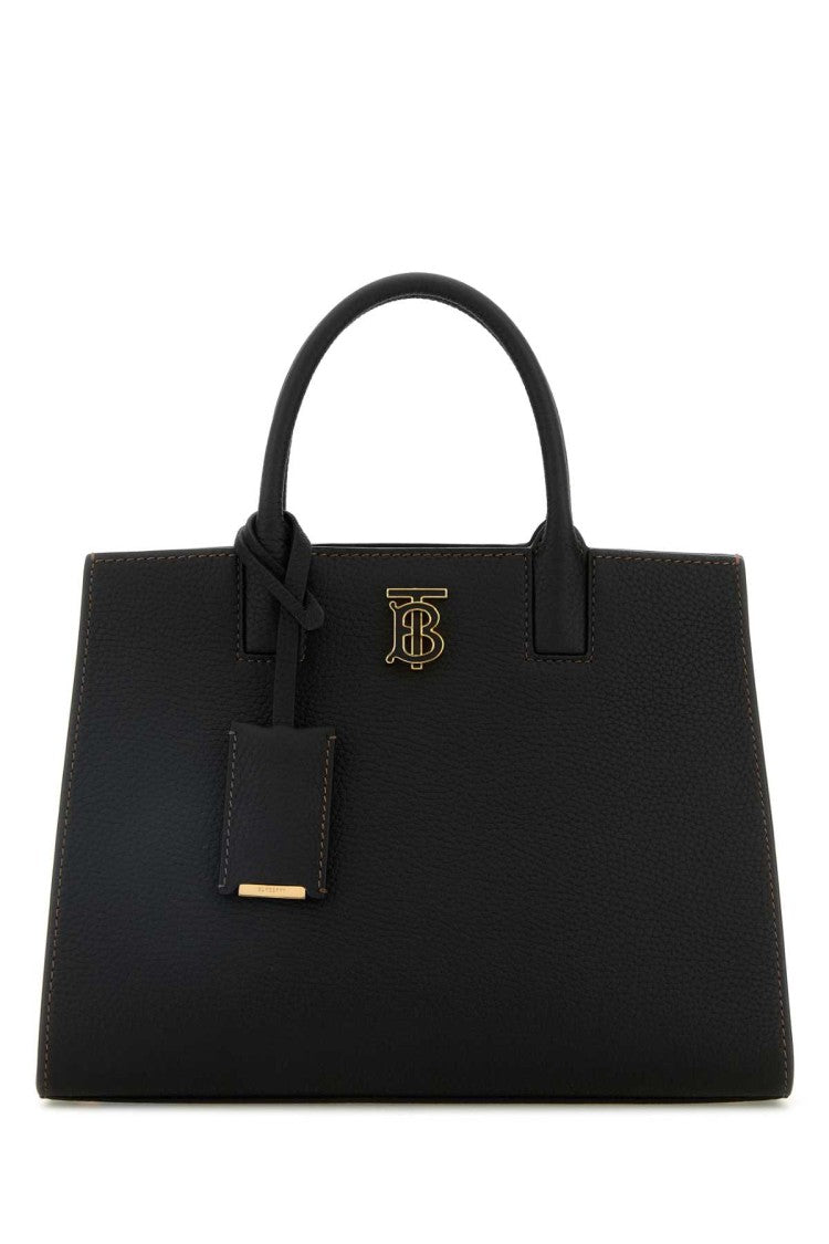 Burberry Black Leather Shopping Bag