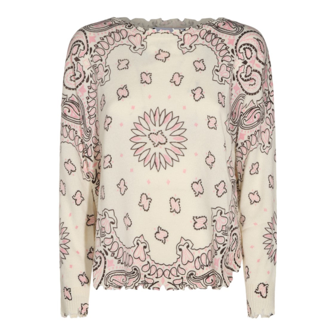 Kujiten Intricate Paisley And Floral Pattern Sweater