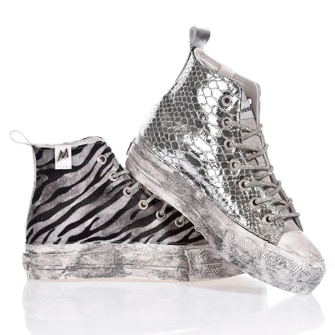 Mimanera Airlines Platform Silver Jungle Sneakers