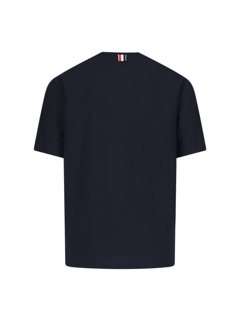 Thom Browne Tricolor Detail T-Shirt – Blue