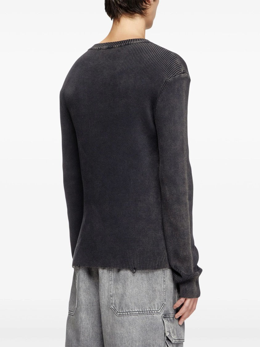 Diesel Black K-Darin-D Ribbed Oval Cut-Out Top