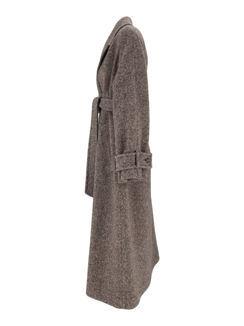 Max Mara Brown Tema Belted Wool-Blend Coat