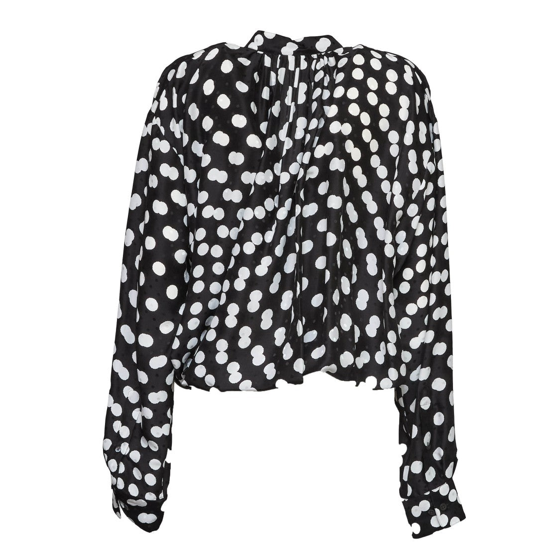 Dries Van Noten Cenver Polka Dot Drawstring Hem Shirt