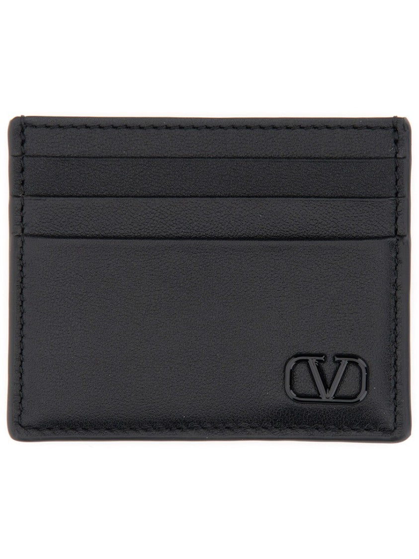 Valentino Garavani Calfskin "Vlogo Signature" Card Holder