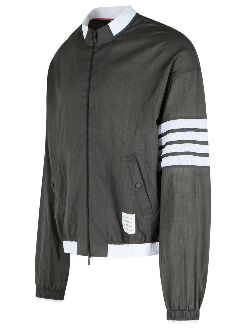 Thom Browne '4 Bar' Grey Polyester Jacket