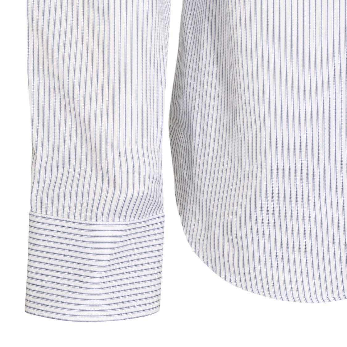 Canali White Striped Concealed Placket Button-Up Shirt