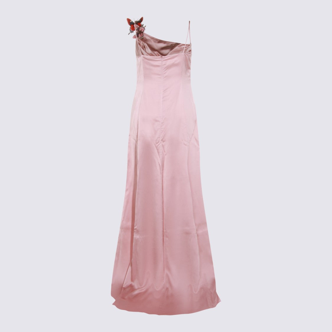 Blumarine Floor-Length One-Shoulder Evening Dress With Butterfly Embellishments