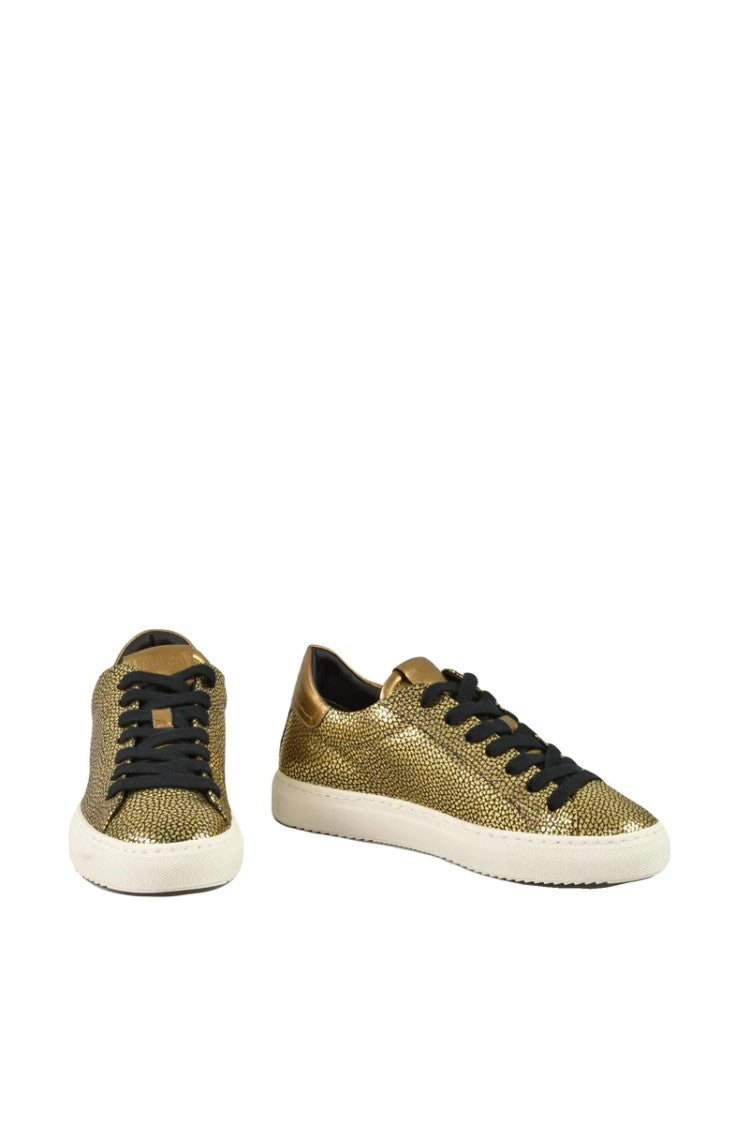 Nevver Gold Leather Sneakers