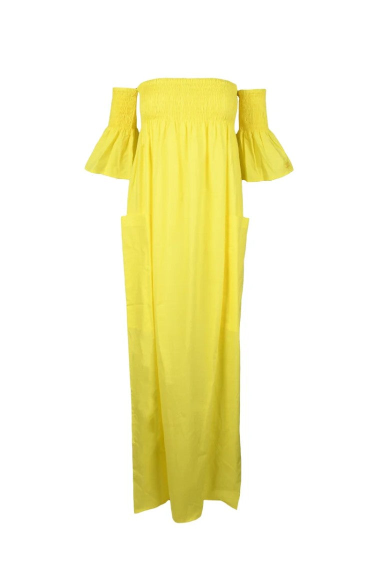 Semi Couture Yellow Cotton Long Dress