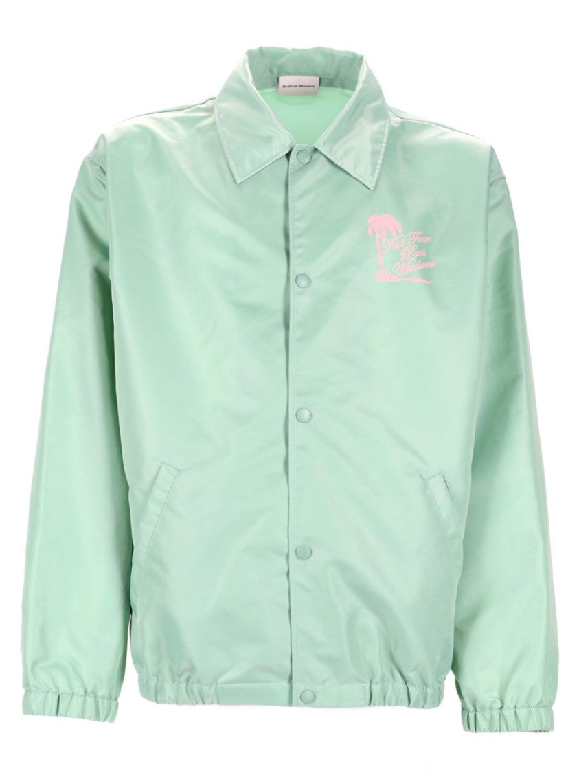 Drôle De Monsieur Mint Green Slogan Palmiers Jacket