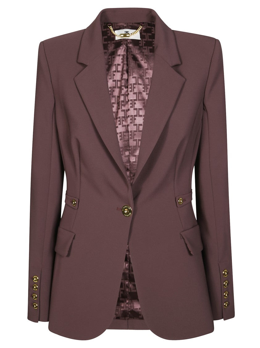 Elisabetta Franchi Single-Breasted Tailored Blazer With Notched Lapel