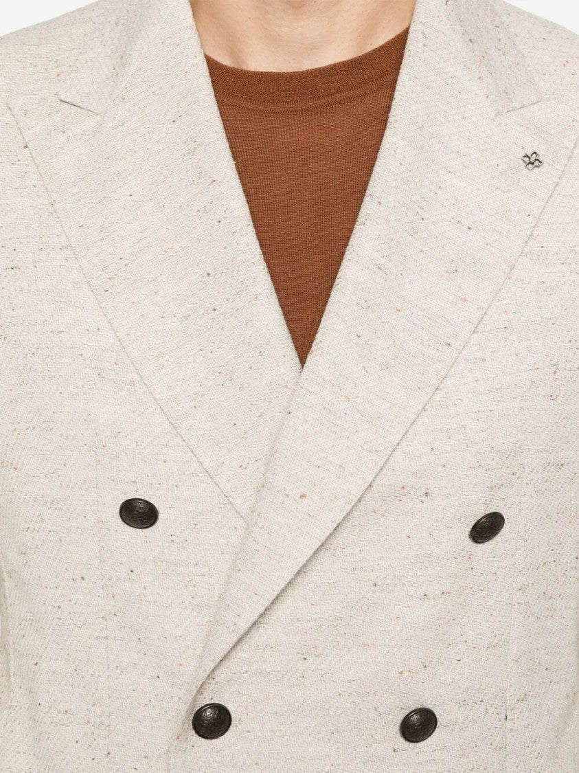 Tagliatore Double-Breasted Tailored Jacket With Textured Fabric