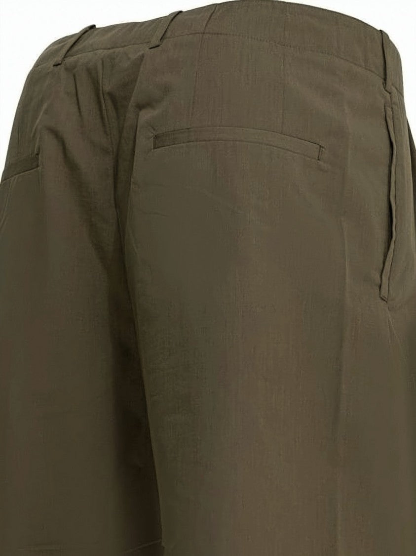Our Legacy Tailored Brown Shorts With Flat Front And Button Closure