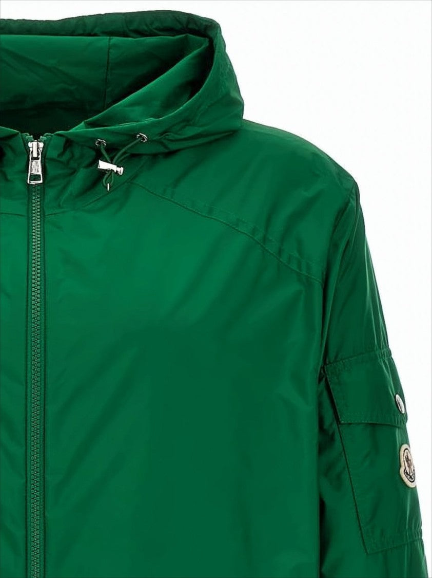 Moncler Solid Green Polyamide Jacket