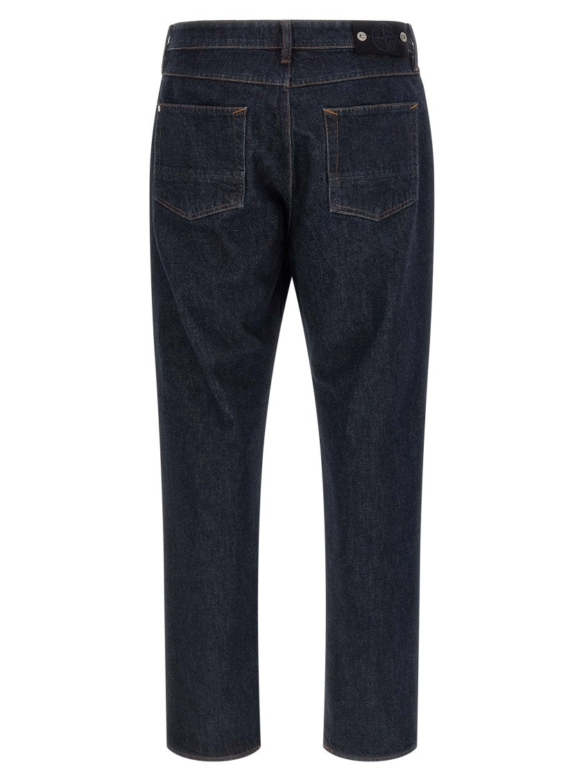 Stone Island Indigo Cotton Denim Jeans