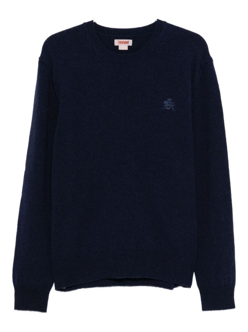 Baracuta Navy Blue Crew Neck Sweater